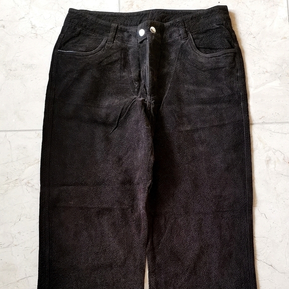 Point Zero Faux Suede Straight Leg Pants Brown - Picture 7 of 9